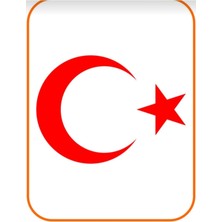 Ay Yıldız Hilal Bayrak Oto Sticker Büyük Boy 50X40 cm Kırmızı