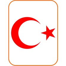 Ay Yıldız Hilal Bayrak Oto Sticker 20X14 cm Kırmızı