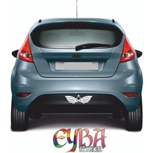 Ay Yıldız Kanatlı Türk Bayrağı 30X6 cm Oto Kapı Cam Kaput Sticker