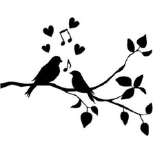Şarkı Söyleyen Kuşlar Duvar Sticker 50X80