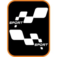 Sport Damalı Oto Sticker Beyaz