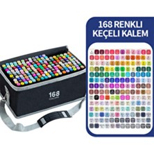 Mavigök 168 Renkli Çift Uçlu Kalın/İnce Uçlu Keçeli Marker Seti Çok Renkli 168 Adet Profesyonel Çizim