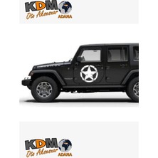 Army Yıldız 2 Adet Off Road Oto Sticker Büyük Boy 20 cm Beyaz