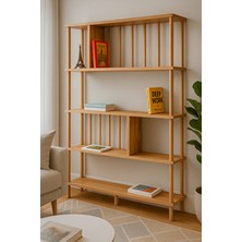 Peka Modern 5 Raflı Kitaplık Klasörlük Suntalam Malzeme Çok Renkli 90 cm Genişlik ve 20 cm Derinlik