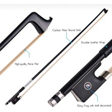 Karbon Fiber Profesyonel 4/4 Tam Boy Keman Yayı - Carbon Arşe