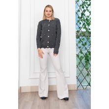 Trend Model Taşlı Yumoş Triko Hırka 25508