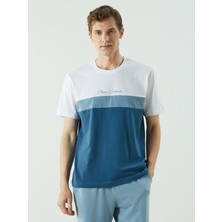 Lc Waikiki Yeni Sezon Bisiklet Yaka Kısa Kollu Renk Bloklu Erkek Tişört