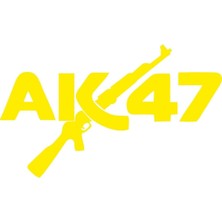 AK47 Logo Silah Logo Oto Sticker Sarı