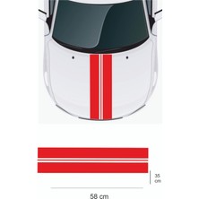 Sticker 118X30 cm Kaput 2 Kalın Çift Şerit Sticker Oto Sticker - Kaput Sticker - Oto Sticker