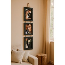 Ahşap 10X15 cm 3'lü Ipli Fotograf Çerçevesi
