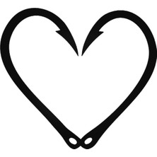 Hooks Love Fishing Sticker Araba Oto Arma Duvar Çıkartma 20 cm