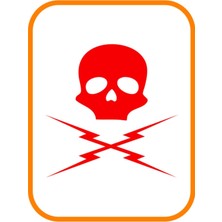 '' Ölüm Tehlikesi '' Oto Sticker Motor Sticker 15X15 cm Kırmızı