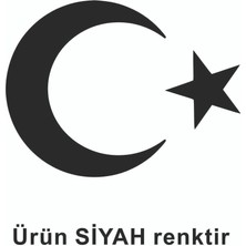 Siyah Renk Türk Bayrağı Sticker Ay Yıldız Araba Oto Sticker 30 cm x 22 cm