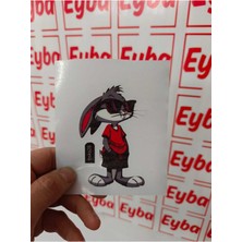 Tavşan 10X6 Mini Boy Renkli Baskı Sticker
