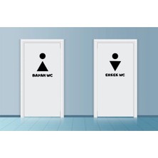 Wc Kapısı Man ve Women Sıtıcker Kadın Erkek -Bay Büyük Sticker Tuvalet