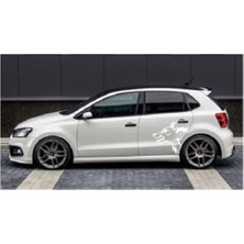Araç Yanı Modifiye Kurt Kafası Sticker Yapışkan Golf Polo Opel Honda Bmw