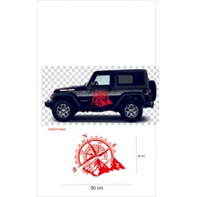 Pusula Dağ Off Road Araba Sticker, 50 x 40 cm Oto Sticker