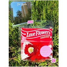 Mini Buket Aynalı Love Flowers Tasarım Kırmızı Çiçek, Sevgiliye Hediye, Hot Flowers