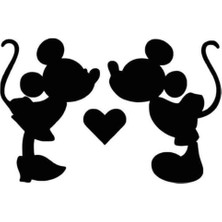 Mickey Minnie Mouse Kiss Sticker Araba Oto Arma Duvar Çıkartma 20 cm