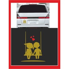 Salıncakta Sallanan Çocuklar Sticker - Oto Sticker - 18*15CM
