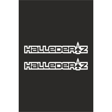 25 x 5 cm Hallederiz Yazılı Oto Sticker Araba Cam Sticker 2 Adet