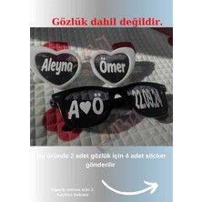 2 Adet Gözlük Camı Için (Gözlük Dahil Değildir) Sticker Gelin Damat Gözlüğü Için Gözlük Sticker