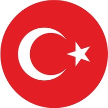 Türk Bayrağı Yuvarlak Arma 5x5 cm Oto Sticker Baskes