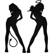 Sexy Angel Devil Girl Symbol 1 Sticker Araba Oto Arma Duvar Sticker Ev Dekoratif Çıkartma 20 cm