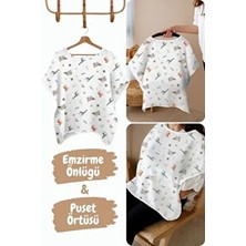 Çok Amaçlı Müslin Emzirme Önlüğü / Puset Örtüsü / Bebek Arabası Örtüsü %100 Pamuk 85X130 cm