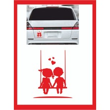 Salıncakta Sallanan Çocuklar Sticker - Oto Sticker - 18*15CM
