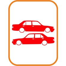 Tofaş Sağ-Sol Takım 2 Adet Oto Sticker 25X8 cm Kırmızı Uyumlu