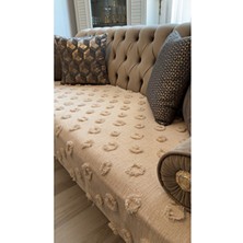 Ponpon Koltuk Örtüsü Cappuccino 100X240