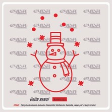 Kardan Adam Yılbaşı Sticker Süs Cam Yapıştırma - Oto Sticker - Karavan Sticker