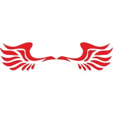Angels Kanat Yan Ayna Kanat Oto Sticker Kırmızı