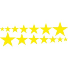 Yıldız Oto Sticker 14 Adet Sarı 40X15 cm