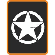Army Yıldız 2 Adet Off Road Oto Sticker 10X10 cm Beyaz