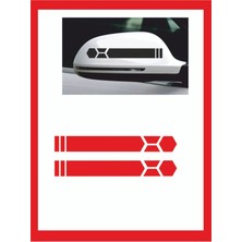 Araba Aynası Için Petek Sticker - Oto Sticker - Araba Sticker - 20CM x 2,5 cm 2 Adet