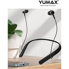 YUMAX Kablosuz Boyun Askılı Bluetooth Kulaklık U-1 Mikrofonlu 100 Saat Şarj Suya Dayanıklı