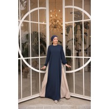 Navra Lacivert Yandan Garnili Elbise 5061