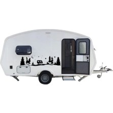 Karavan Gece Sticker Kamp Doğa