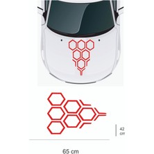 Sticker 65X42 cm - Yeni Trend - Bal Peteği Kaput Oto Sticker - Araba Çıkartma