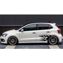 Araba Yan Çamurluk Alev Sticker Yapışkan Tüm Araçlara Uyumlu