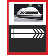 Araba Aynası Için Şerit Sticker - Oto Sticker - Araba Sticker - 20CM x 2,5 cm 2 Adet