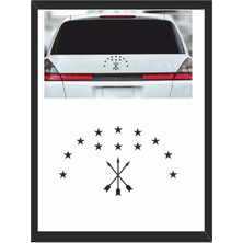 Adige Çerkez Bayrak Sembolü Araba Sticker 20X12CM - Oto Sticker