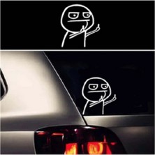 Jdm Orta Parmak Sticker Beyaz