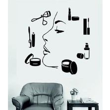 Kuaför Işyeri Cam Sticker Güzel Kadın Makas Kesim Saç Berber Sticker - Çocuk Odası -Uyku - Duvar