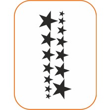 14'lü Sıralı Yıldız Oto Sticker 40X15 cm Siyah