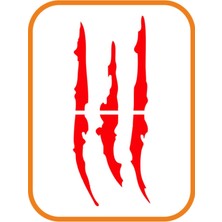 Far Pençe Izi Oto Sticker 30X12 cm Kırmızı