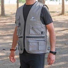 Action Dört Mevsim Çok Cepli Outdoor Spor Yelek Gri
