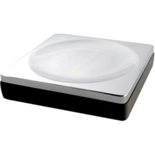 Kaf Sabunluk, Kare, Tezgah Üstü - Mat Siyah/krom